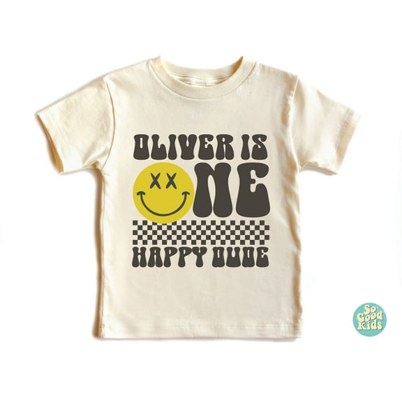 One Happy Dude Birthday Shirts, Birthday Party Shirts, Happy Face Matching Birthday Outfit, Birthday Gift TODDLER SHORT SLEEVE TEE BELLA CANVAS 3001T