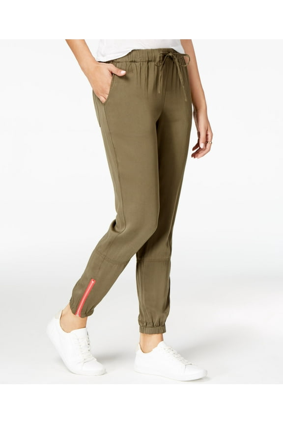 Juniors' Ankle-zipper Soft Jogger Pants Grape Leaf XS