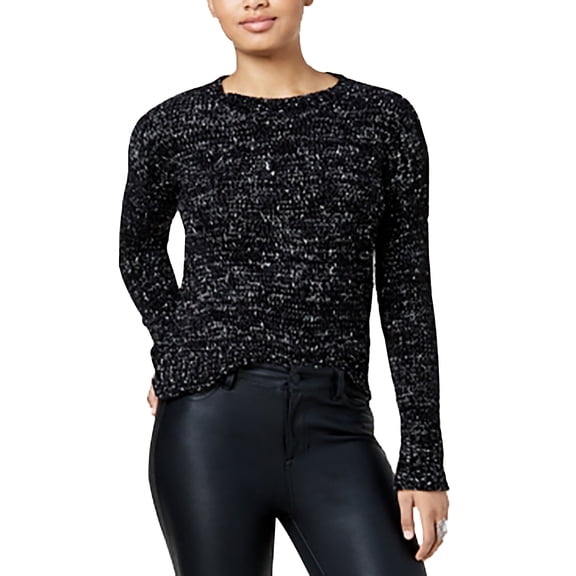 One Hart Juniors Marled High-Low Sweat Jet Black M