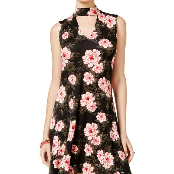 One Hart Womens Choker A-line Shift Dress, Black, X-Small