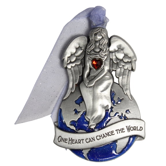 One Heart Can Change the World Angel Ornament