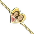 thumbnail image 1 of One Heart Photo Engrave Bracelet W/ Curb Chain - 14k Yellow Gold - 8 Inch, 1 of 1