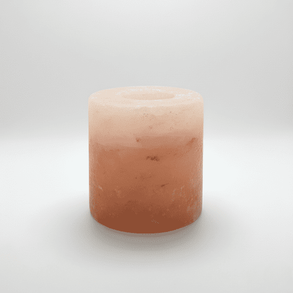 Pink Salt Wall Smooth Cylindrical Hand-Crafted Candle Holder, Himalayan Pink Salt, 6" x 3.5", 1 Pack