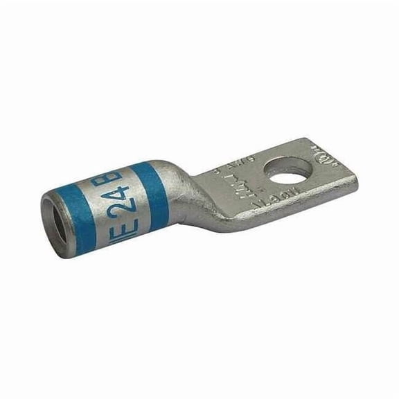 One-Hole Compression Lug, 8 AWG Max, 5/16 in Stud, Short Barrel, Aluminum, Blue