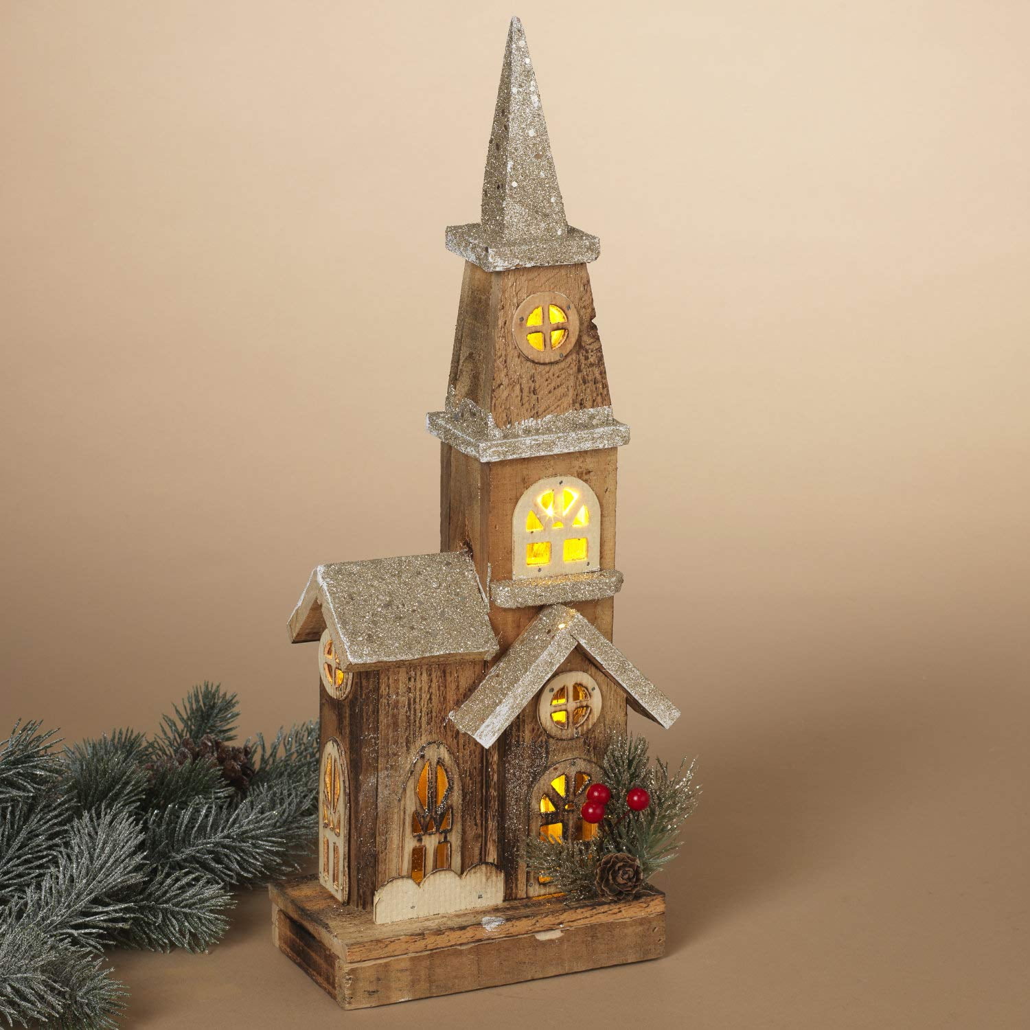 13-Inch Lighted Faux Gingerbread House Decor - Battery Operated LED Christmas Village Centerpiece With Timer