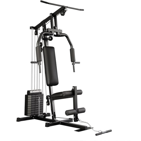 All in One Home Gym Equipment, Workout Machine with 100 Lbs Weight Stack for Home, Multifunction Workout Station Exercise Equipment with Pulley System for Full Body Workout
