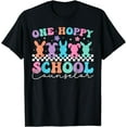thumbnail image 1 of One Hoppy School Counselor Retro Bunny Easter Day Teacher T-Shirt, 1 of 4