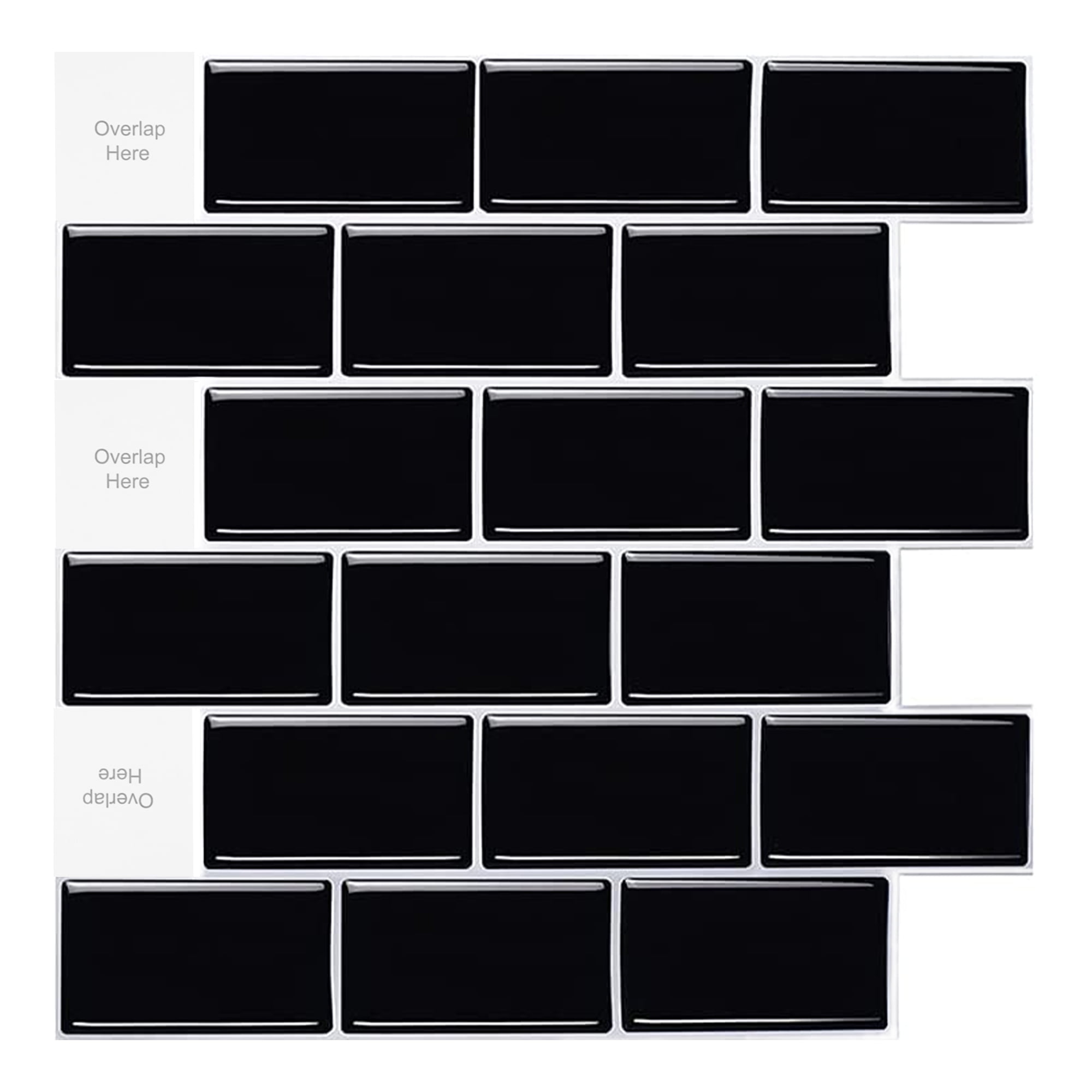 One House10Sheet Black Peel and Stick Tile Backsplash Premium Kitchen