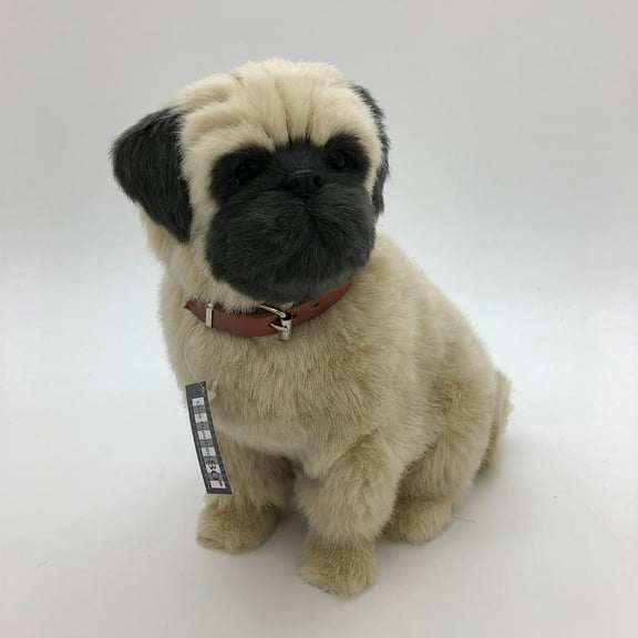 One Hundred 80 Degrees 10 Inch Furry Dog Figure - Pug