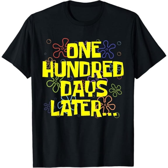 One Hundred Days Later 100th day of school student T-Shirt, Back To School T-Shirt for Kids, Black, 180gsm, 100% Cotton