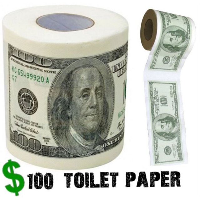One Hundred Dollar Bill Toilet Paper Money Roll 100 Novelty Fun Gag