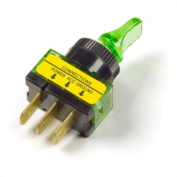 One Illumintated On/Off Toggle Switch w/ Green Duckbill