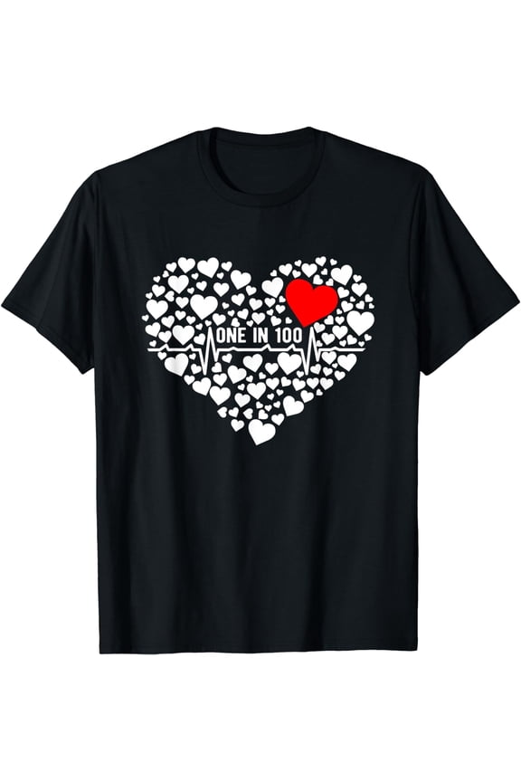 One In 100 CHD Warrior Congenital Heart Disease Awareness T-Shirt
