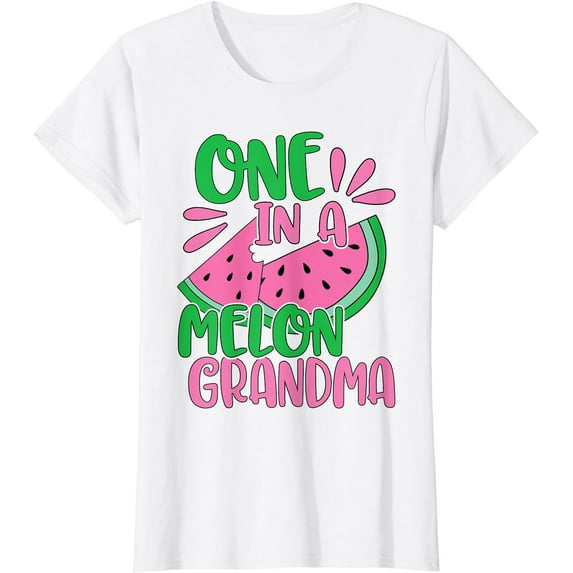 One In A Melon Grandma Watermelon Pink Grandmother T-Shirt