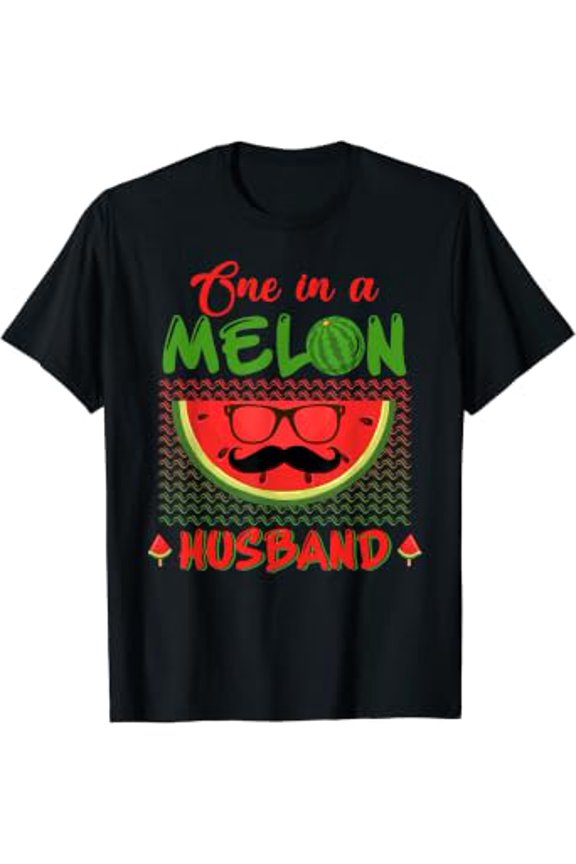 One In A Melon Husband Funny Watermelon Day Matching Mens T-Shirt