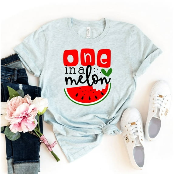 One In A Melon T-shirt Party Tshirt Summer Tee Fruit Lover Shirts Humor Gift Watermelon Shirt Women's Sarcastic Top