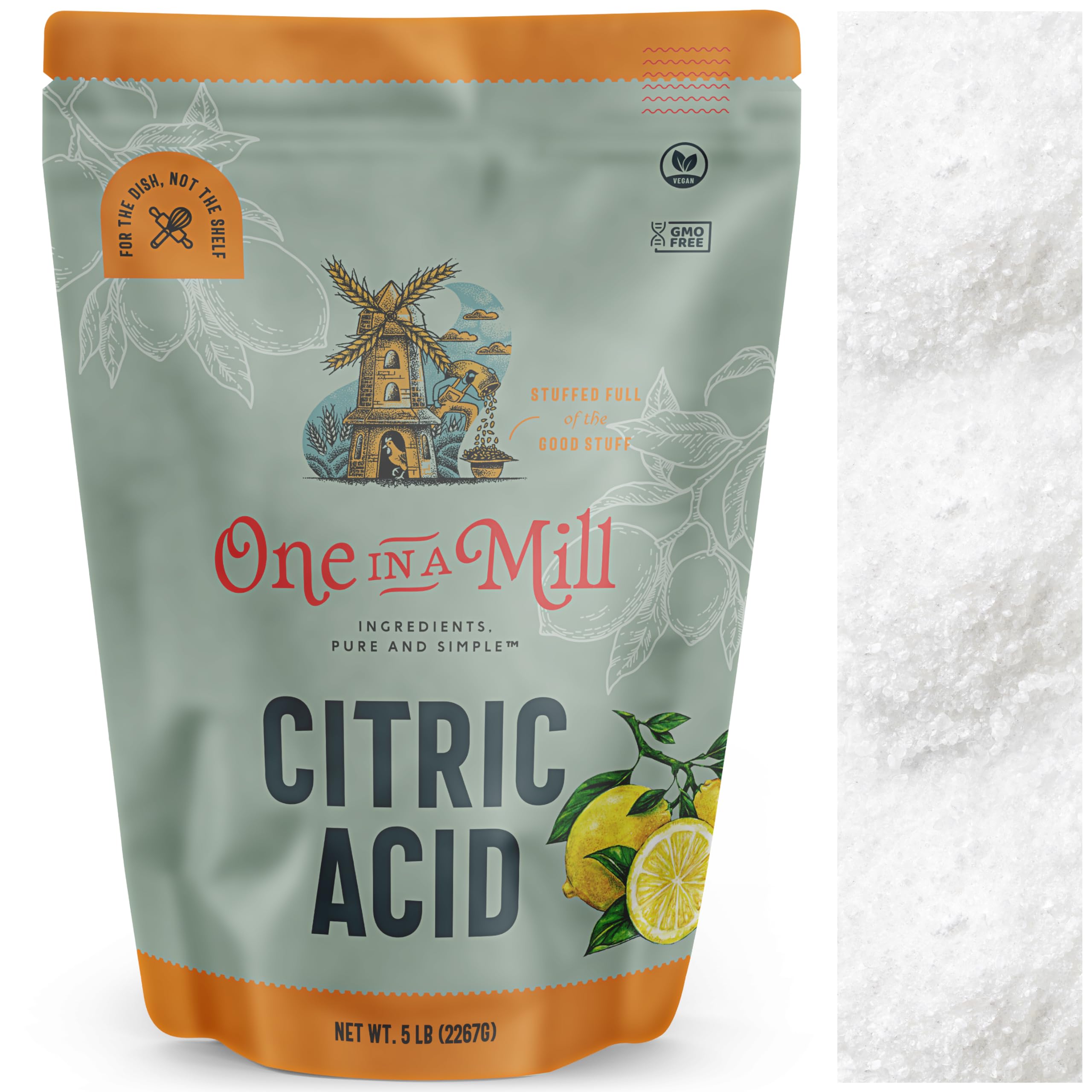 One In A Mill Citric Acid 5LB Food Grade OU Kosher Flavor Enhancer