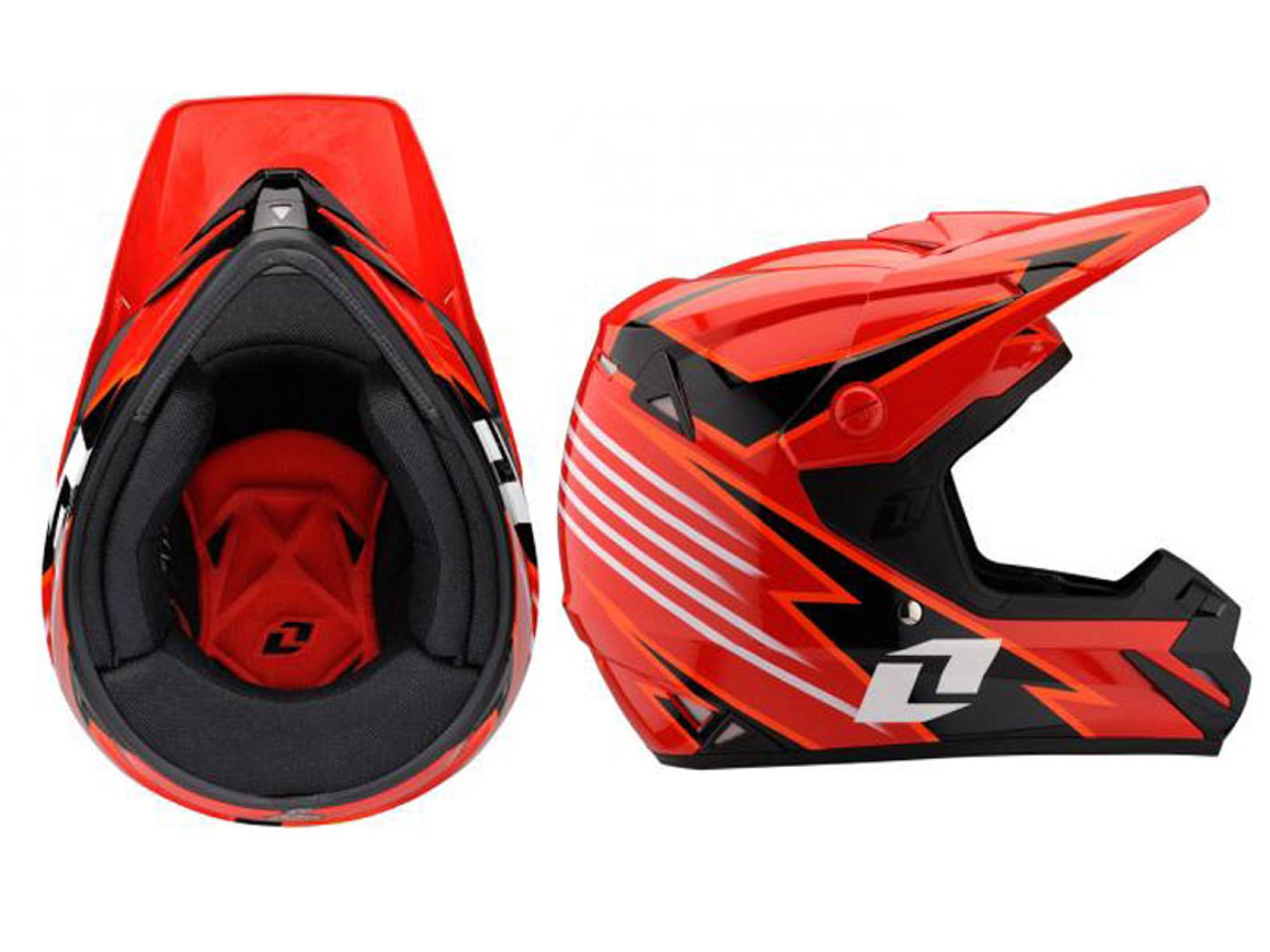 One Industries Atom Bolt Motorcycle Helmet Red/Orange MX Off-road ATV UTV BMX Adult Size XXL