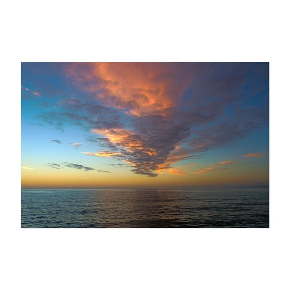 One January Evening Off The Coast Of California - Redondo Beach California Photography Sunset Ocean Seascape Nature Landscape Scenic Unframed Wall Art Print 4 x 6 inches