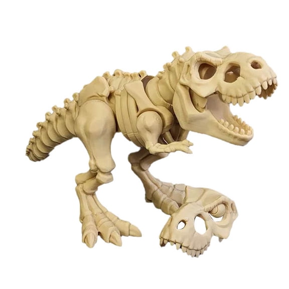 One Joint Movable Skeleton 3D Printed Toy Desktop Decoration Home Ornament PLA Beige 21cm