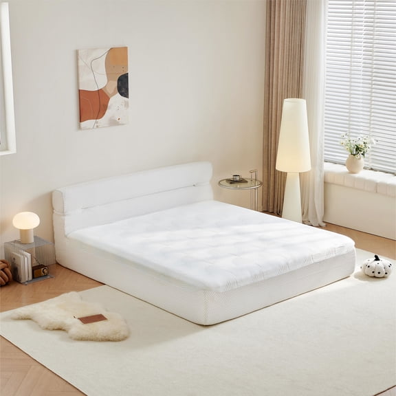 All in One King Mattress & Bed Frame, 15 Inch King Size Mattresses in a Box with Cool Fabric, Pressure Relief Motion Isolation No Assembly Required for Living Room Apartment Bedroom Dormitory