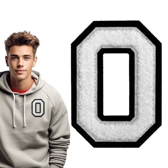 One Large 4.2 Inch White Letter Or Number Sticker for Clothing, Backpacks, Hats, Jeans, Etc