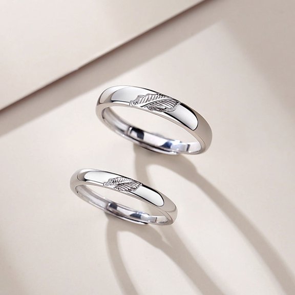 Couple Rings For Men And Women A Pair Of Matching Rings With Leaf Design Creative Sterling Silver His Simple 1