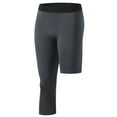 thumbnail image 1 of One Leg Compression Tights for Basketball Mens 3/4 Capri Leggings Athletic Base Layer for Sports Running Gray, 1 of 4