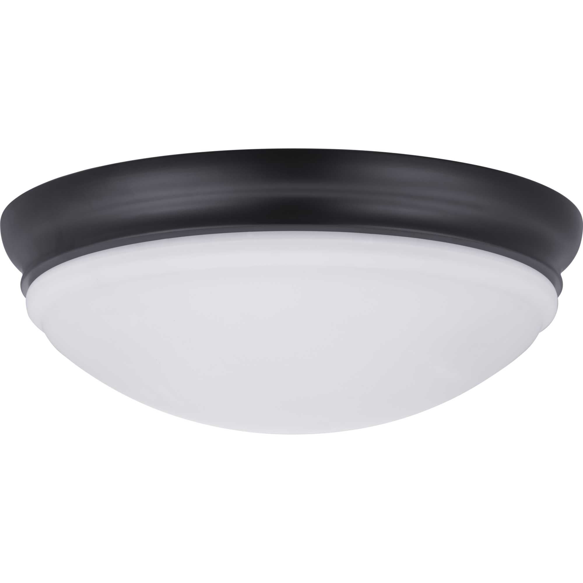 15" Brushed Nickel LED Flush Mount with White Glass
