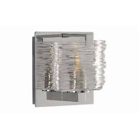 Kalco Lighting South Bay 5" 1 Light Modern Glass Bath Light in Chrome