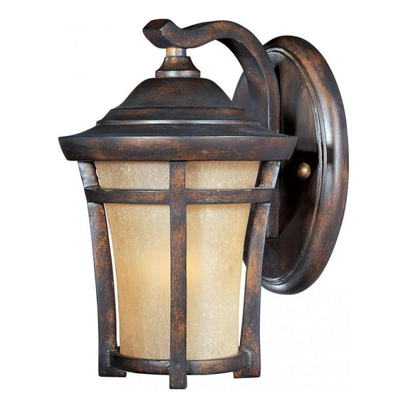 One Light Copper Oxide Golden Frost Glass Wall Lantern