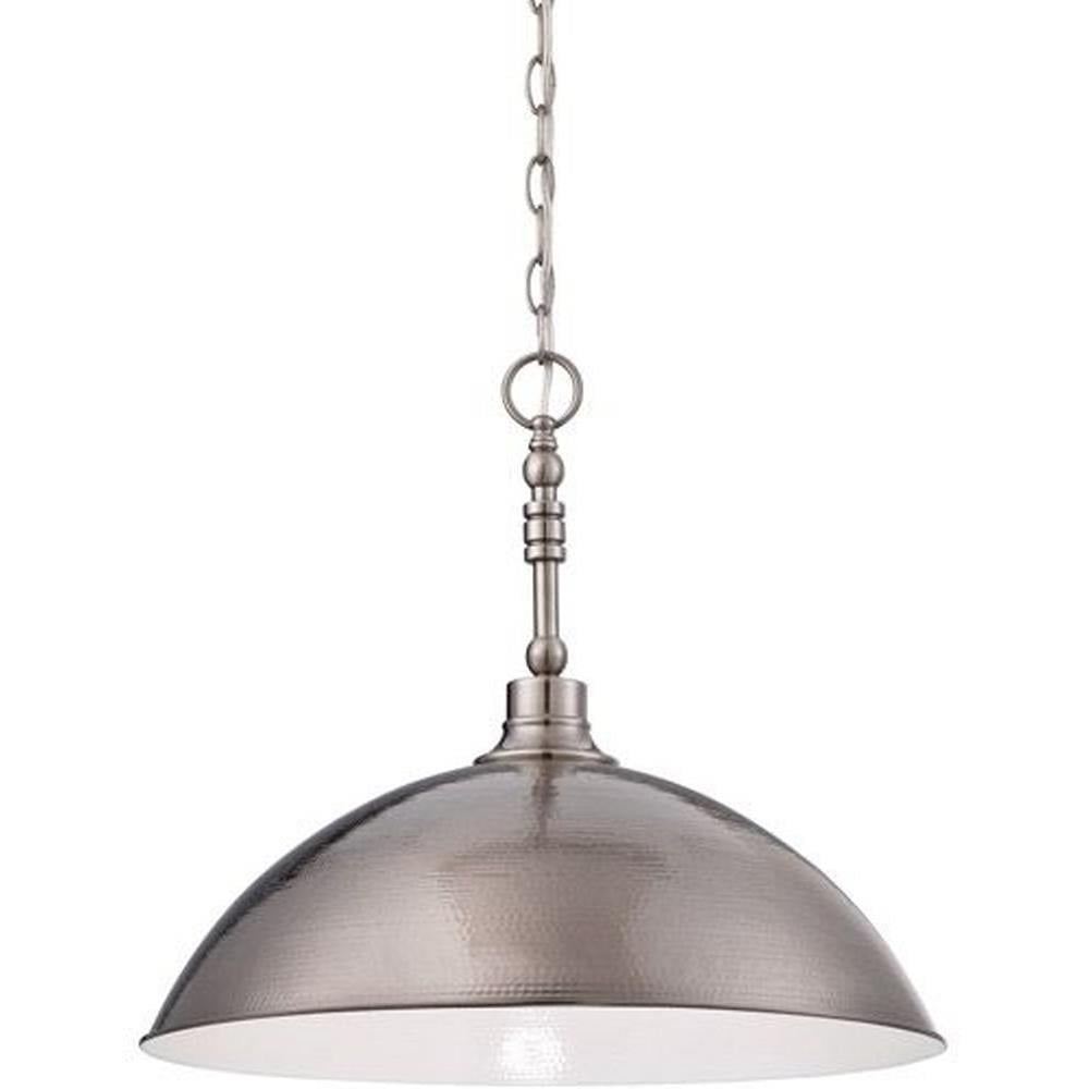 Antique Nickel 5-Light Hammered Metal Chandelier