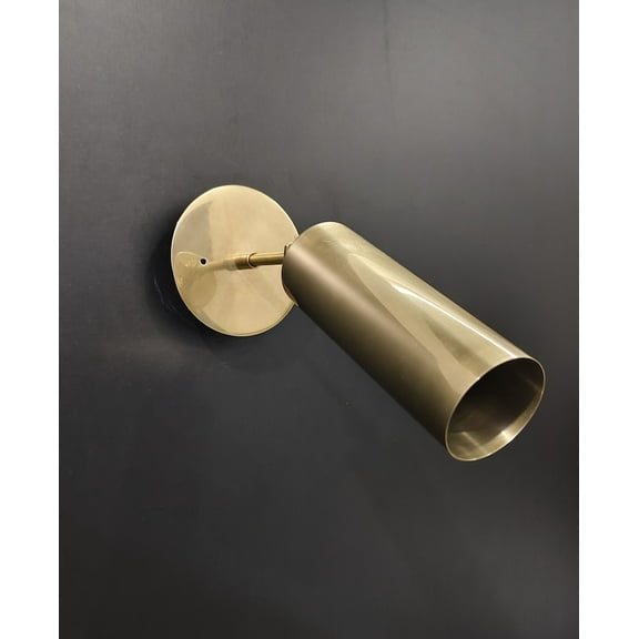 One-Light Mid-Century Modern Long Arm Raw Brass Wall Sconce Italian Brass Bathroom Light Fixture Vintage Hardwired Wall Lamp