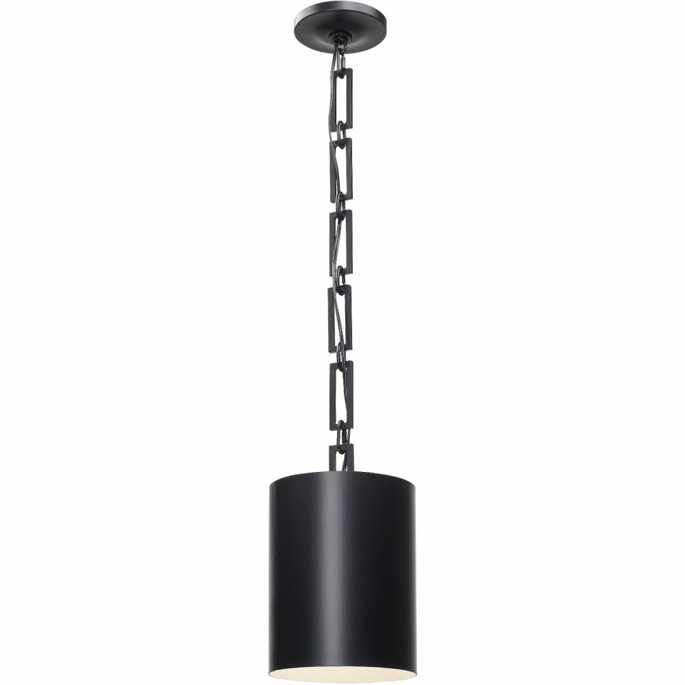 Matte Black Mini Drum Steel Pendant Light