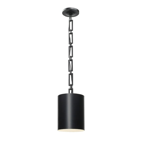 8680-MK-WH-Crystorama Lighting-Alston - One Light Mini Pendant-Matte Black/White Finish -Traditional Installation