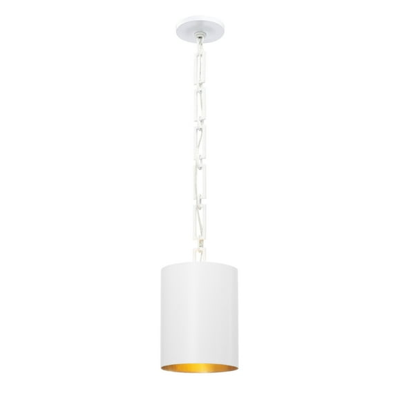 8680-MT-GA-Crystorama Lighting-Alston - One Light Mini Pendant-Matte White/Antique Gold Finish    -Traditional Installation