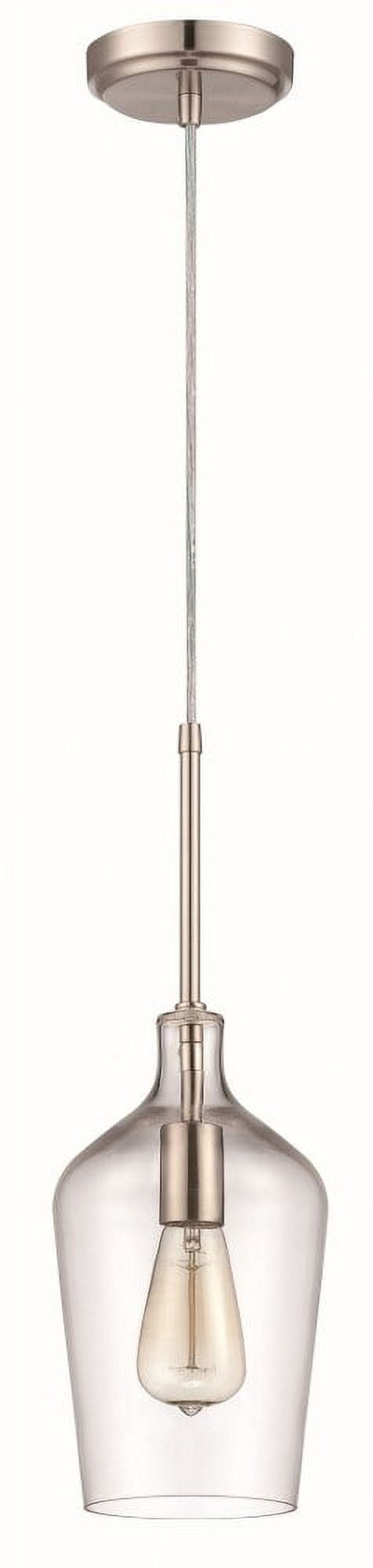 Brushed Nickel Mini Pendant with Clear Glass Shade