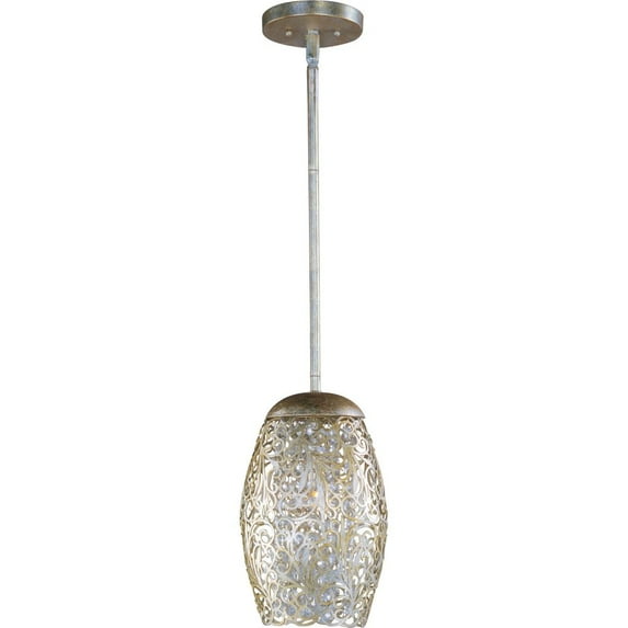 24153BCGS Maxim Lighting Arabesque-One Light Mini Pendant in Crystal style-6.5 Inches wide by 11 inches high-Golden Silver Finish-Beveled Crystal