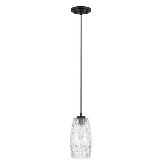 One Light Pendant-Black Iron Finish -Traditional Installation Capital Lighting 328611Bi-450