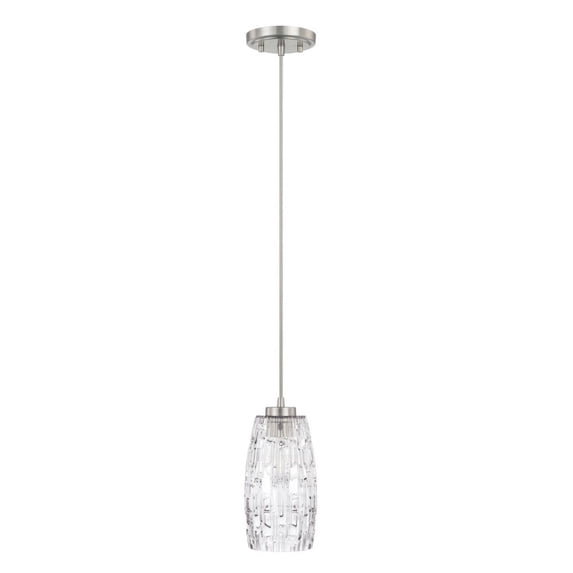 Capital Lighting 328611BN-450 1 Light Pendant Light, Brushed Nickel