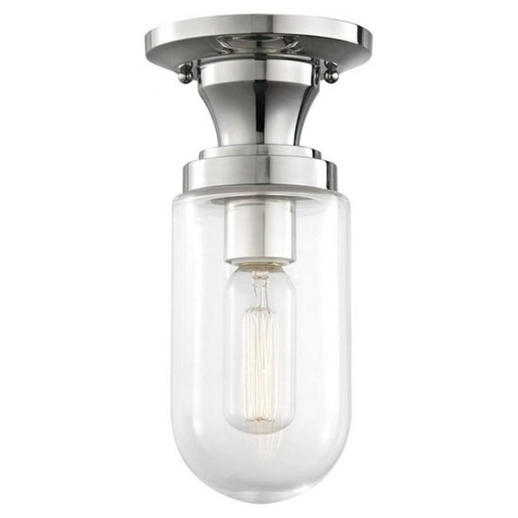 -One Light Semi-Flush Mount In Style-4.75 Inches Wide By 11 Inches High-Polished Nickel Finish Mitzi H124601-Pn