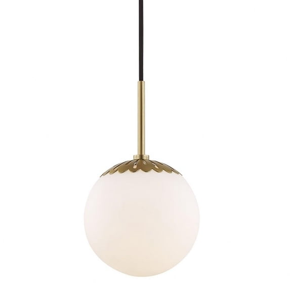 -One Light Small Pendant in Style-7.5 inches Wide By 12.5 inches High-Aged Brass Finish Bailey Street Home 735-Bel-2941774