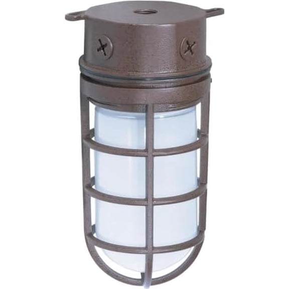 One Light Vapor Proof Small Outdoor Flush Mount-4.25 Inches Wide by 9.38 Inches High-Old Bronze Finish$$Tools & Hardware Other