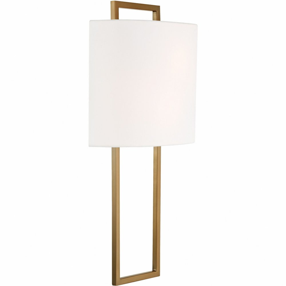 Elegant Vibrant Gold Dimmable Wall Sconce with White Silk Shade