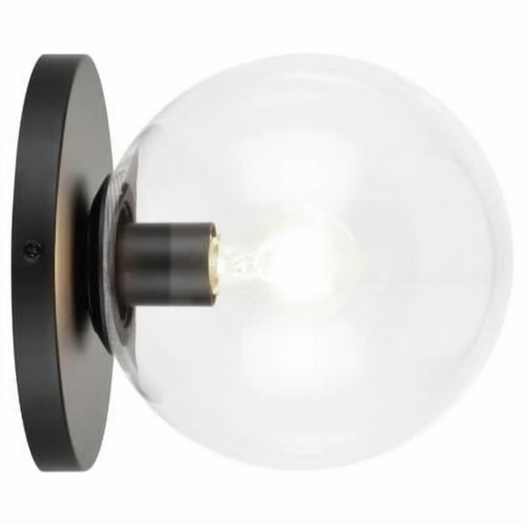 Matteo Cosmo 7.9" ABK One Light Black Wall Sconce/Ceiling Mount SCON6525