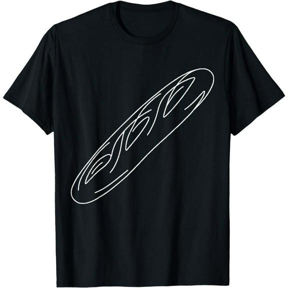 One Line Art Drawing French Bread T-Shirt