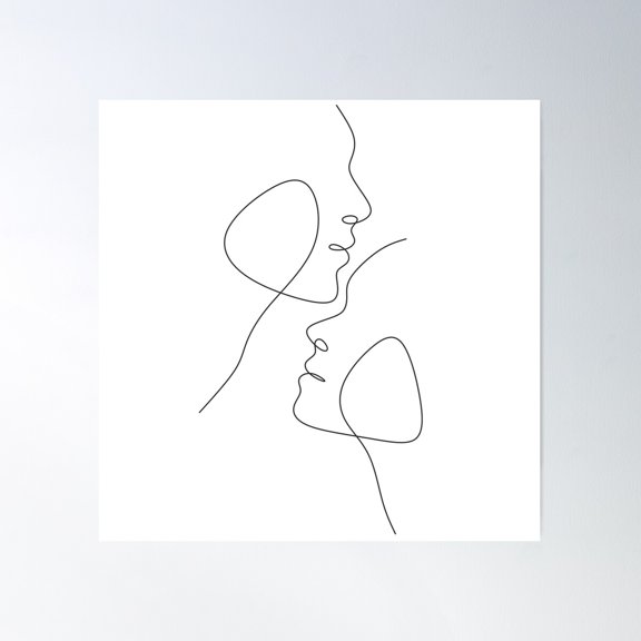 One Line Art Poster Wall Art, Modern Wall Decor For Living Room Bedroom, 30x30 UNFRAMED