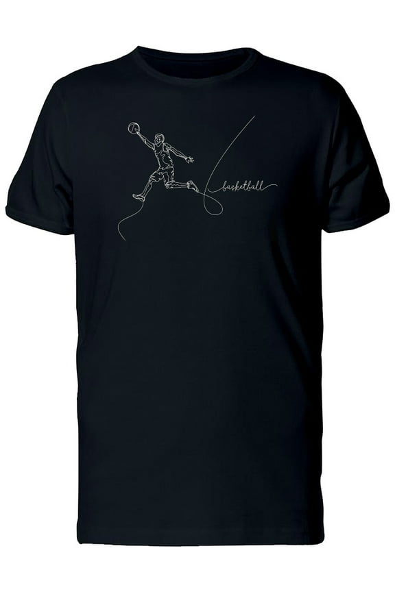 One-Line Basketball With Ball T-Shirt Men -Image by Shutterstock, Male Small