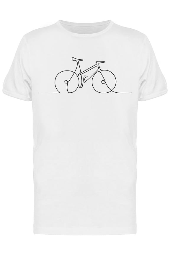 One Line Bicycle T-Shirt Men -Image by Shutterstock, Male Large
