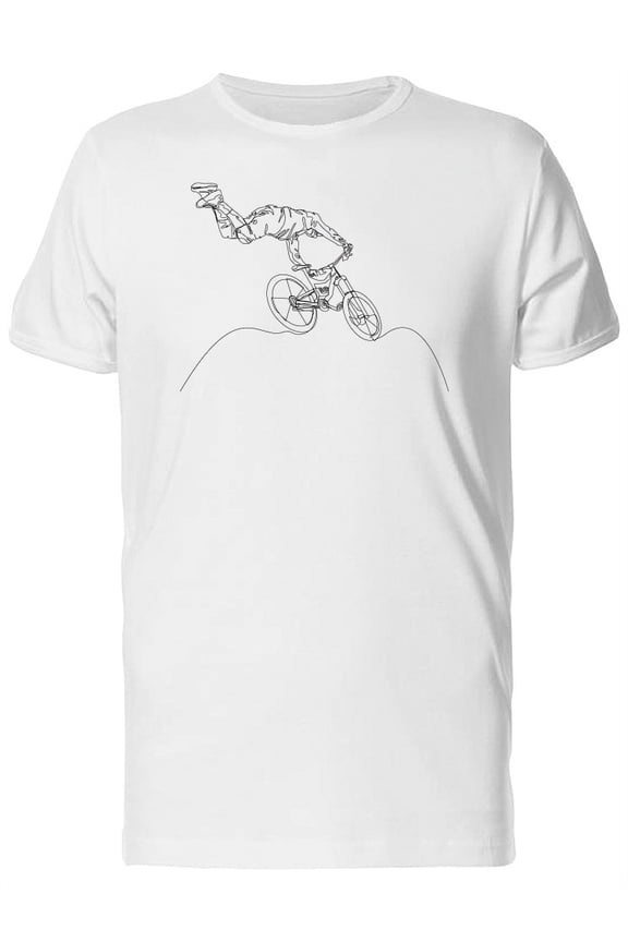 One-Line Bmx Trick On The Air T-Shirt Men -Image by Shutterstock, Male XX-Large